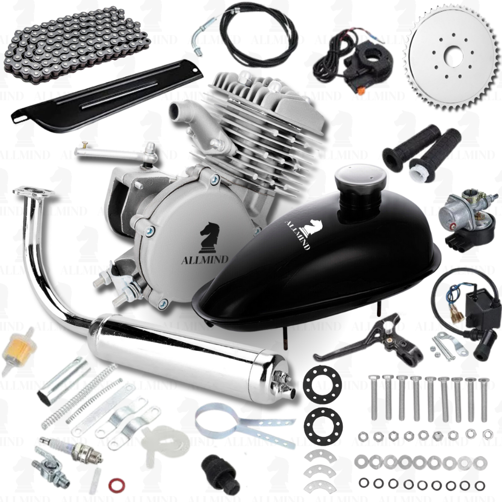 Kit Completo Motor P/ Bicicleta Motorizada 80cc Potente Bicicleta Motorizada Potente  Prata com NF