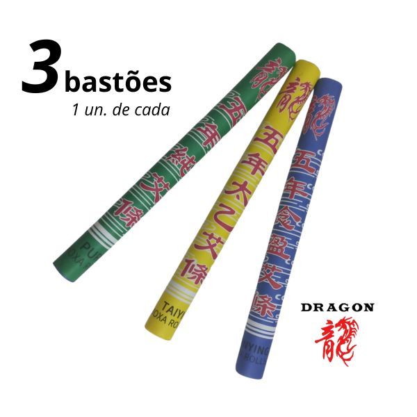 Moxa Bastão Artemísia Acupuntura Dragon Sortida (verde/azul/amarela) com 3 un