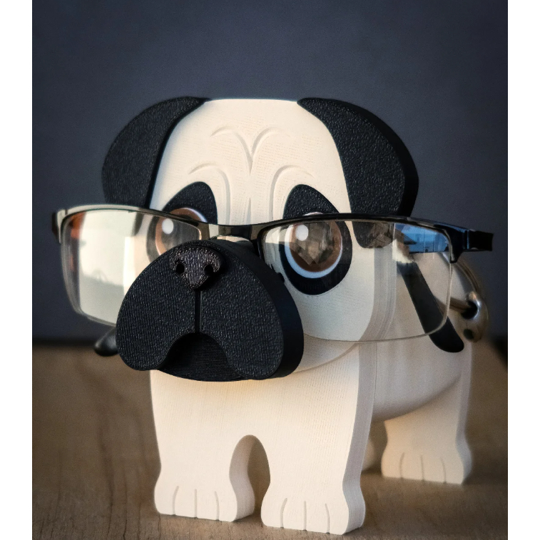 Suporte para óculos cachorro pug - Porta óculos prático e fofinho 3D