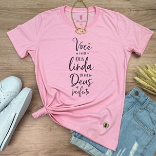 Camiseta Feminina Rosa Você é Uma Ideia Linda Algodão Premium Gospel Cristã Evangélica Estilo e Fé