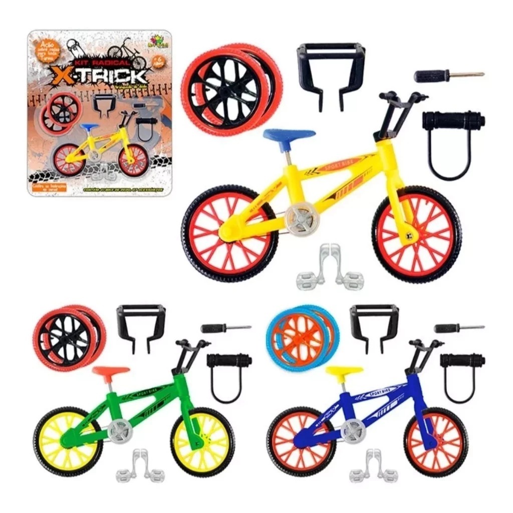 Combo Com 4 Bicicletas de dedo Super Radicais+ Acessorios Presente Criança
