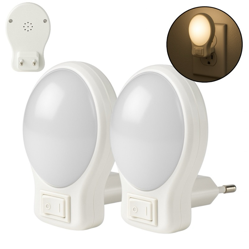 Kit 2 Luminária Led De Tomada Mini Abajur Quarto Sala Bebê Criança Luz Noturna Branco Frio Bivolt em Oferta na Shopee