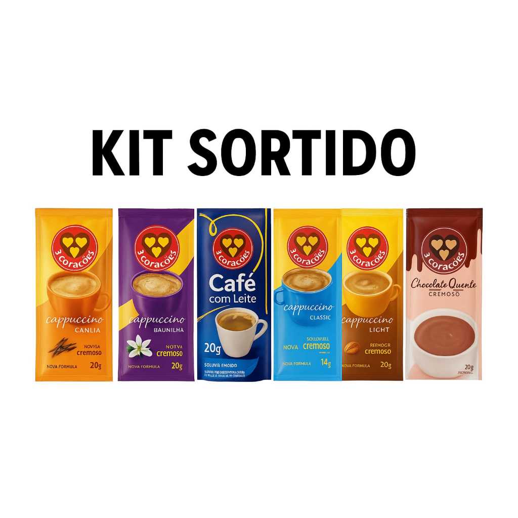 Kit 7un Sortidos cappuccino Três Corações