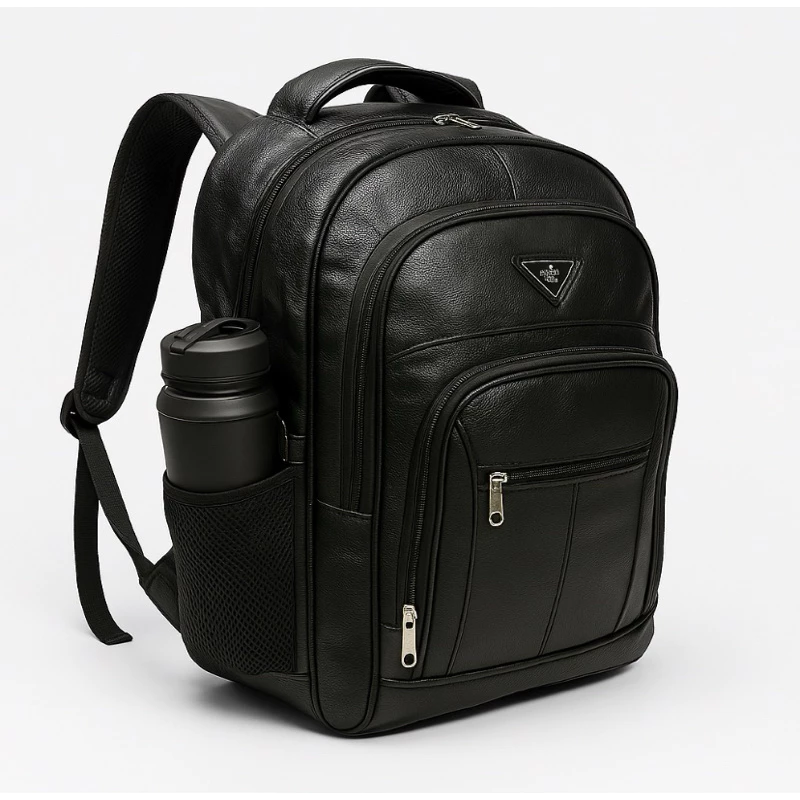 Mochila Masculina Unisex Grande e Reforçada de Couro Mochila Executiva Unissex