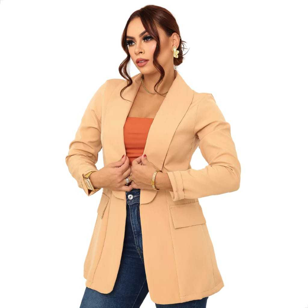 Blazer Feminino Max Alfaiataria Social  Manga Longa Premium