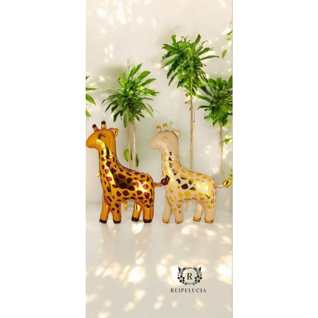 Kit c/ 2 Balão Metalizada Girafa 79cm Festa Decoração Aniversário Zoológico Safari em Oferta na Shopee