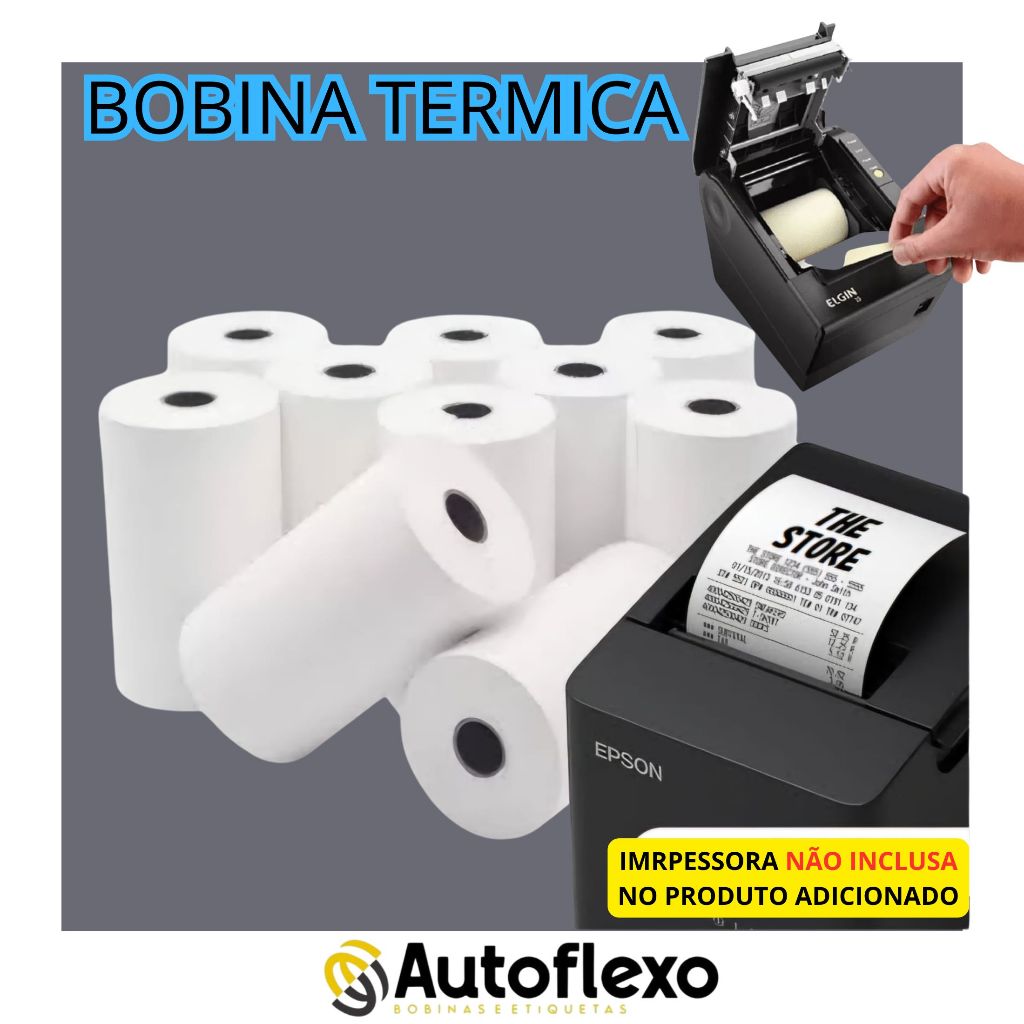 Bobina 80x80 Branca Cupom De Papel Para Maquina De Cupom Promoção Original Autoflexo