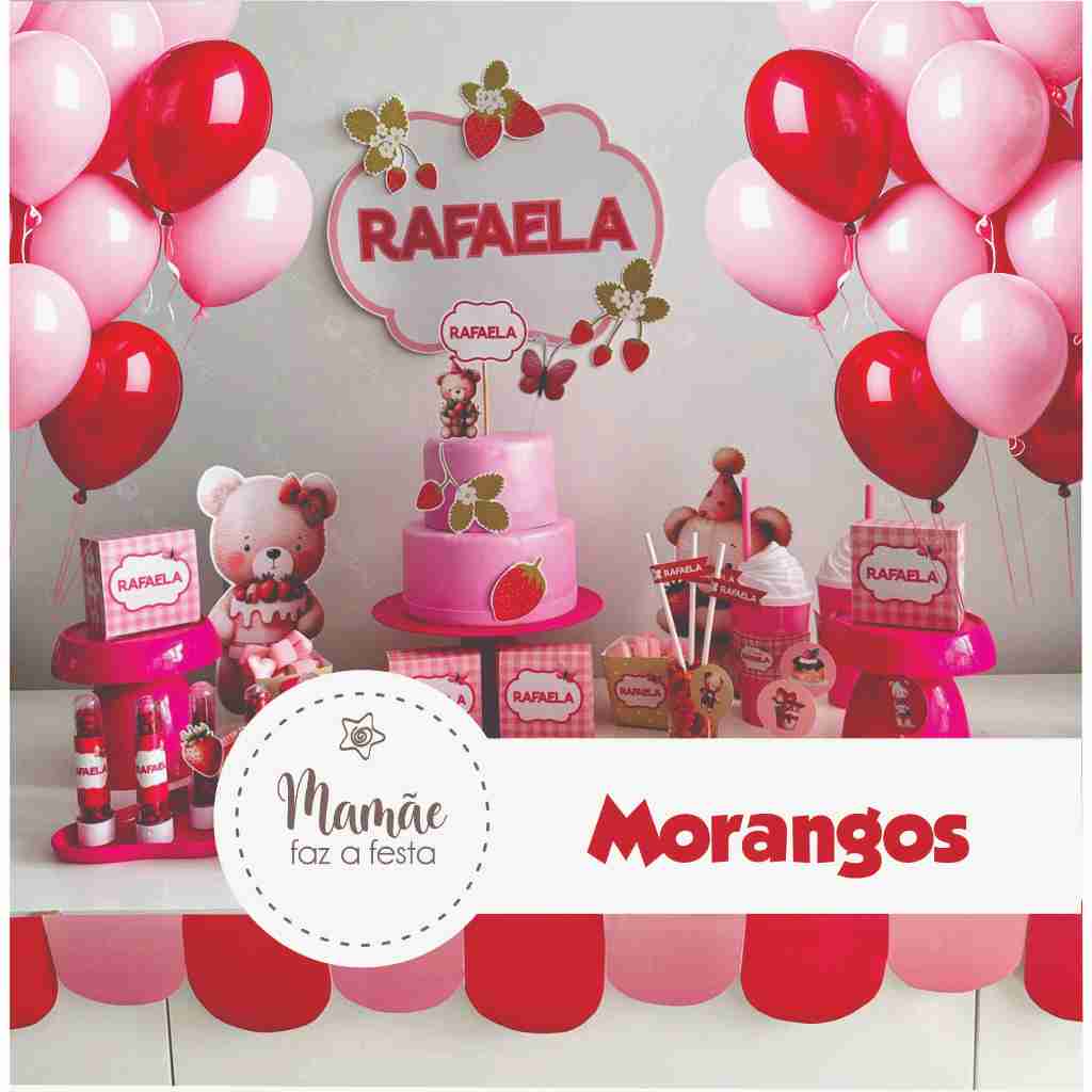Kit Festa Pomar e Ursos Personalizada - Personalizado - Festa Pomar MORANGUINHO