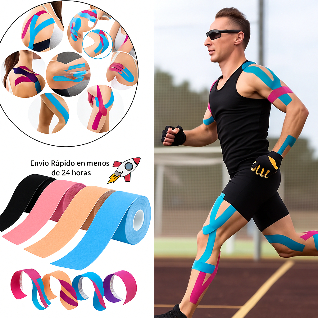 Bandagem Elástica Adesiva A Bandage 5cm X 5m - Fita Kinesio Tape Fisioterapia esportes e Terapia
