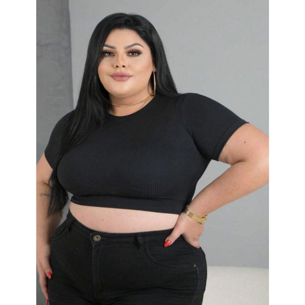 Blusa Cropped Básico Manga Curta