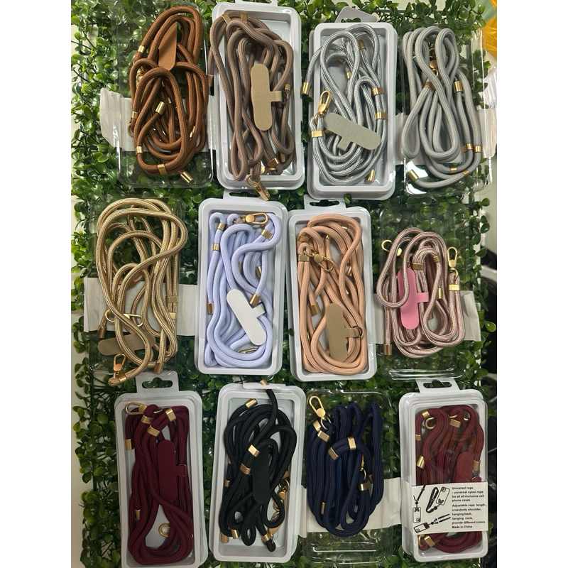 Kit de luxo Dulpo cordão para pescoço para mão Dourado Cordao Duplo forte para celular iPhone androide