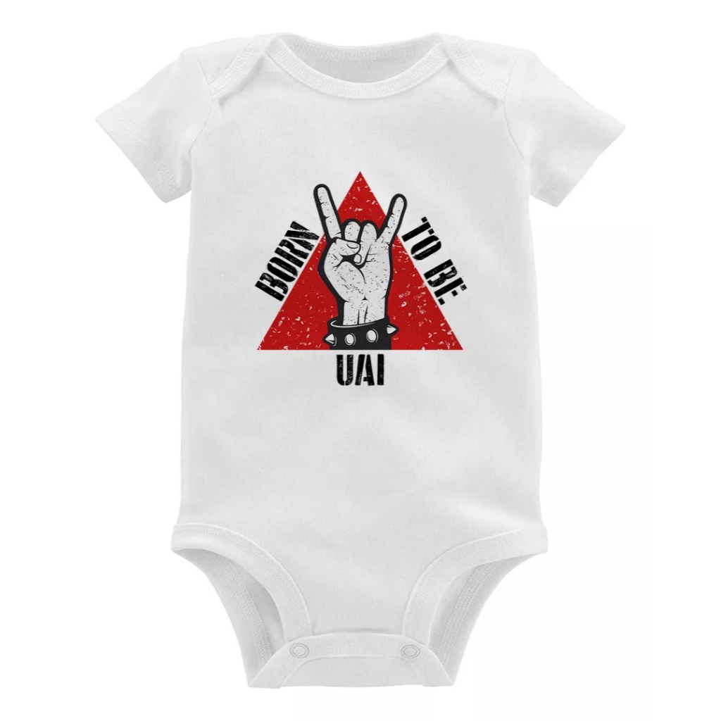 Body Bebê Born To Be Uai Rock Roupa