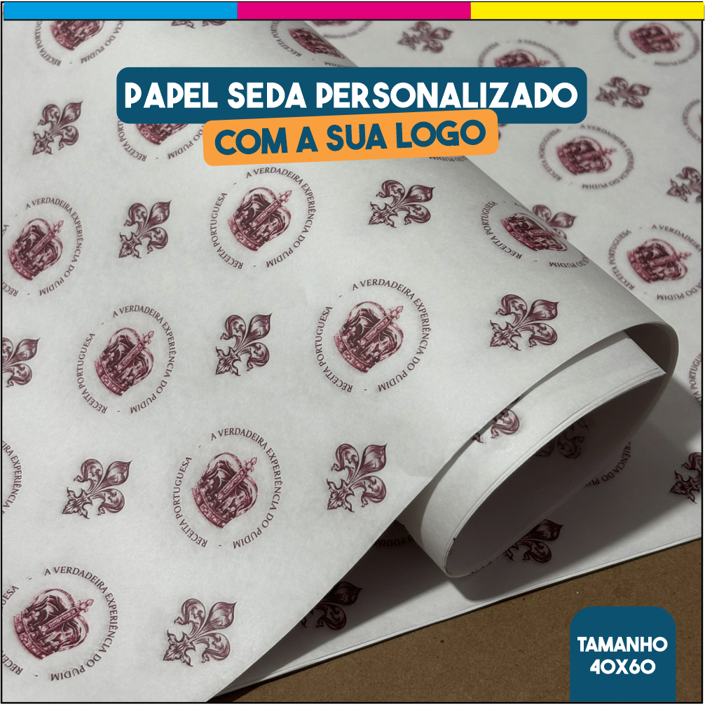 Papel Seda Personalizado 40x60cm - Com a sua logo em Oferta na Shopee