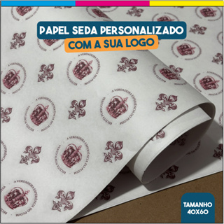 Papel Seda Personalizado 40x60cm - Com a sua logo em Oferta na Shopee