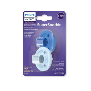 Chupeta Philips Super Soothie Avent Calmante 3-18M Kit com 2 unidades Azul Pastel Importada em Oferta na Shopee