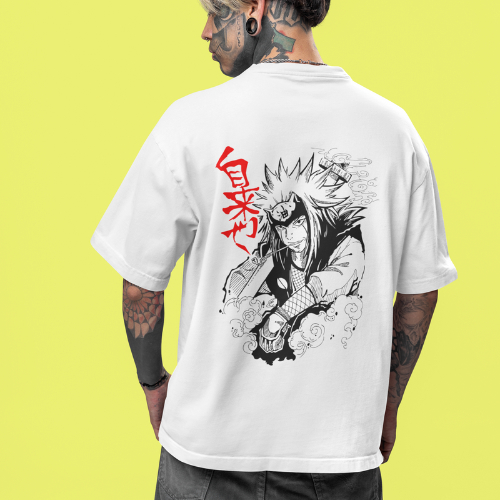 Camiseta Jiraya EroSennin Anime Naruto Unissex Oversized Camisa