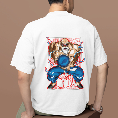 Camiseta Oversized Streetwead Roupa Masculina Estampa Mestre Kame Anime Dragon Ball Blusão Blusa