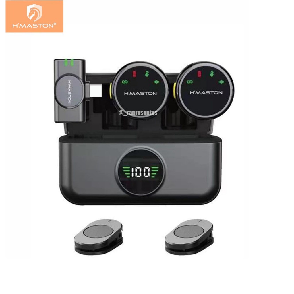 Microfone Lapela H"maston MK18 e MK19 com Cancelamento de Ruído Avançado em Oferta na Shopee