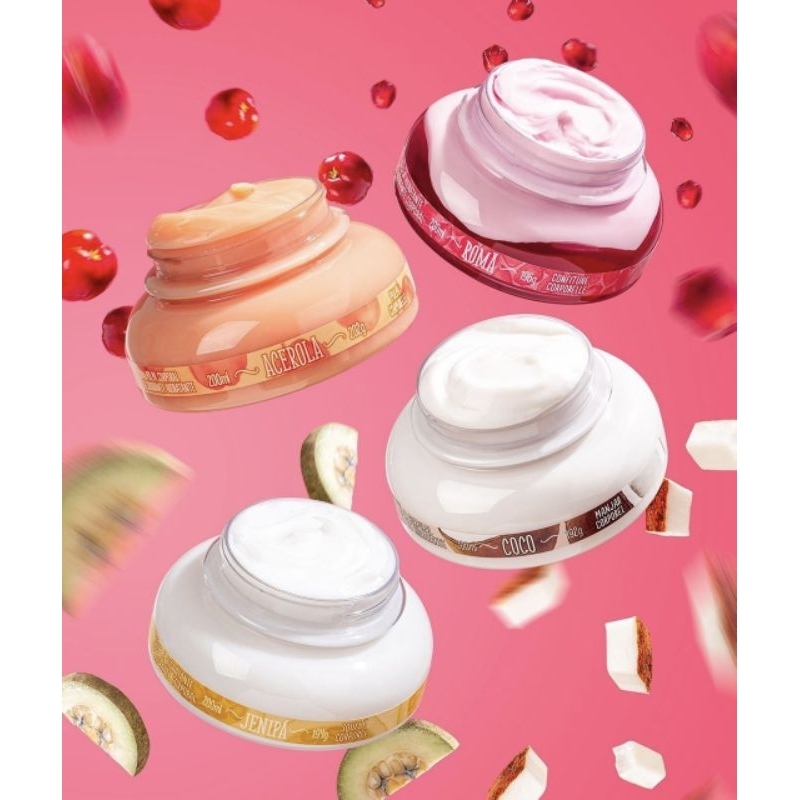 Creme Corporal Desodorante Hidratante Fragrâncias ( Acerola / Coco / Jenipá / Romã/Brigade...