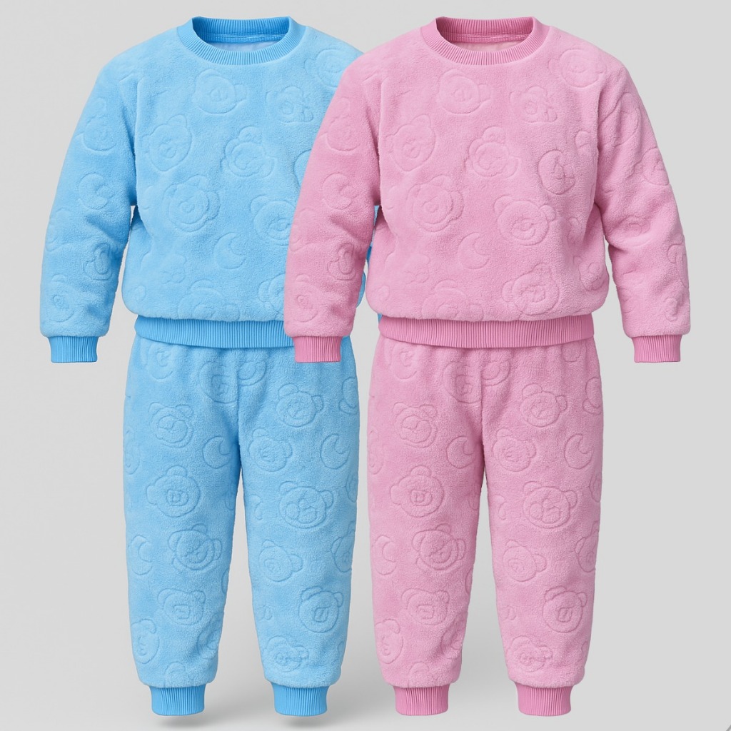 Conjunto infantil inverno menina e menino de frio fleece quentinho peluciado