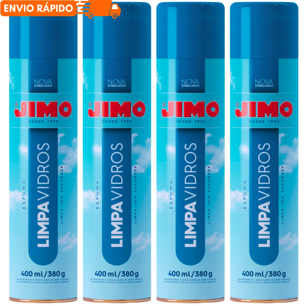 Jimo LIMPA VIDROS 1 2 3 ou 4 Unidades Limpeza Espelhos Spray 400ml Profissional
