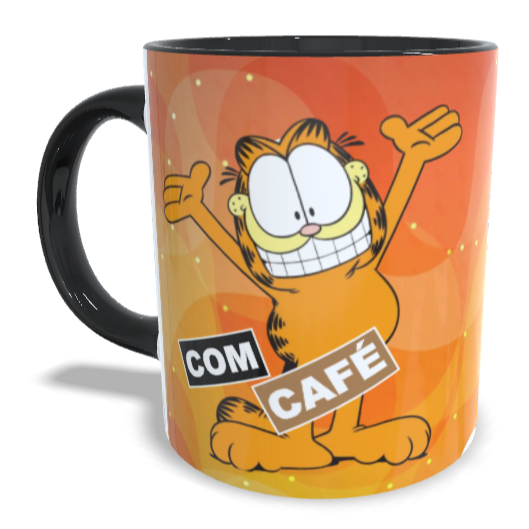 Caneca Garfield Com Café Sem Café  Xícara Porcelana Decoração