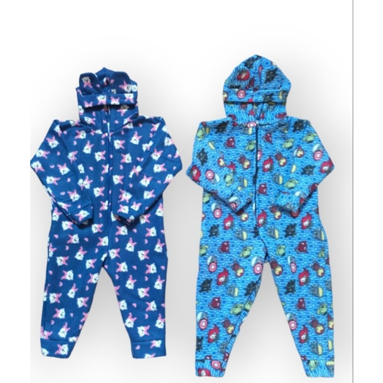 Macacão Pijama infantil/juvenil  soft estampados c/ziper /capuz/orelhinha  tamanhos 1 ao 16