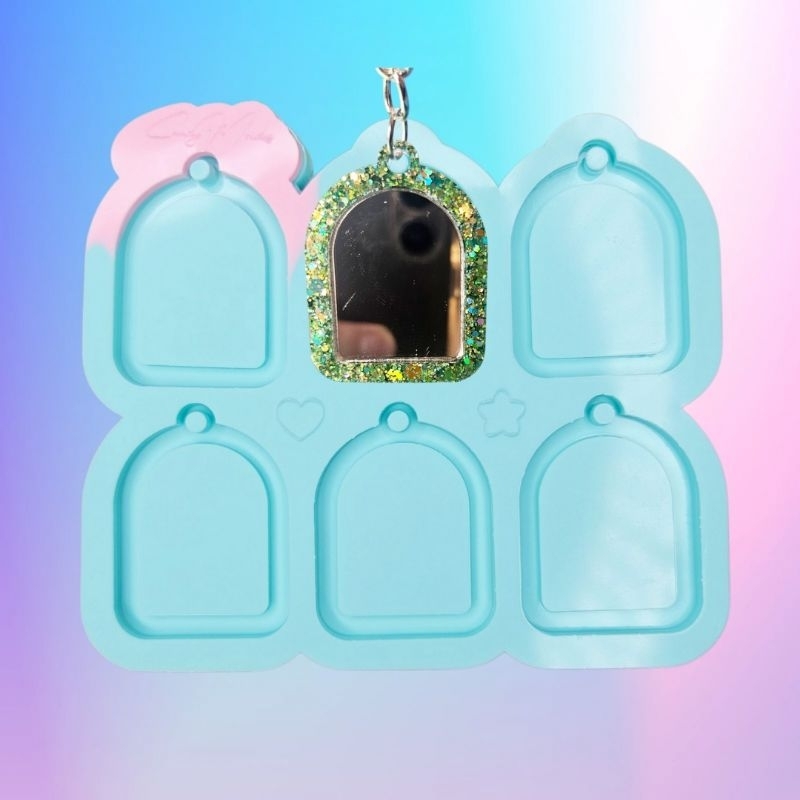 Molde de Silicone Portal espelho Mini 4cm - 6 Cavidades artesanato resina epóxi