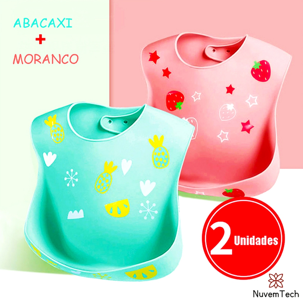 Babador De Silicone Para Bebê Babeiro Alimentação Menina Menino Impermeável Pega Migalhas Infantil Criança