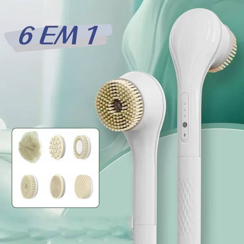 Escova Rotatória Elétrica para Banho Limpeza Profunda, Esfoliação Corporal e Remoção de Células-E1