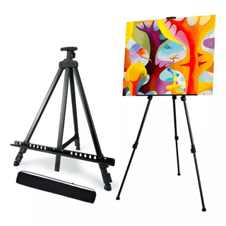 Cavalete Portátil Dobrável para Artistas com Bolsa - Tripé Ajustável 52-160cm | 1kg Preto com Resistente 3kg em Oferta na Shopee