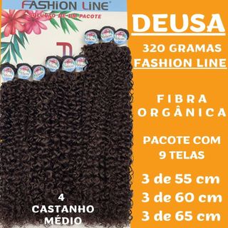 Cabelo Cacheado Orgânico Deusa 65cm FASHION LINE em Oferta na Shopee