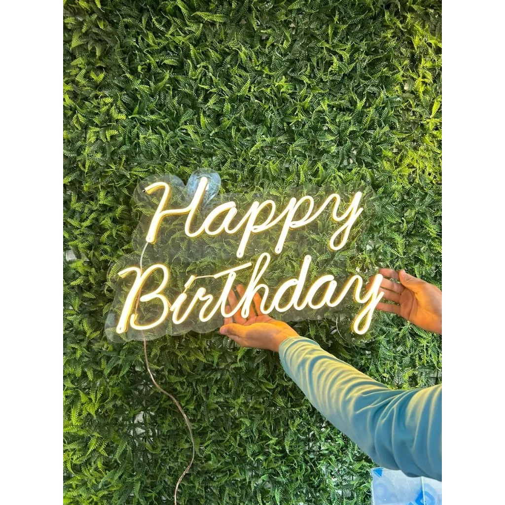 Letreiro Led Neon Happy Birthday Decoração Festas Luminária em Oferta na Shopee