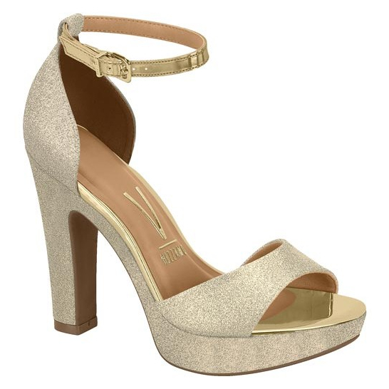 Sandalia Feminina Plataforma Meia Pata Alto Brilho Vizzano Original