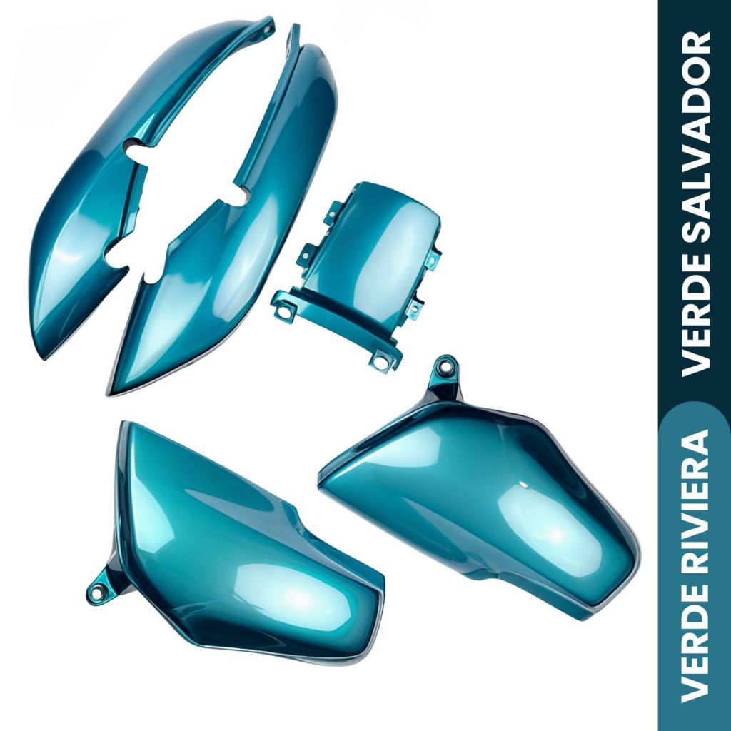 Carenagem Tampa Lateral (par) + Rabeta Titan 125 97 até 99 Verde Salvador Riviera C/Brilho Envernizado Rabeta + Tampa La em Oferta na Shopee