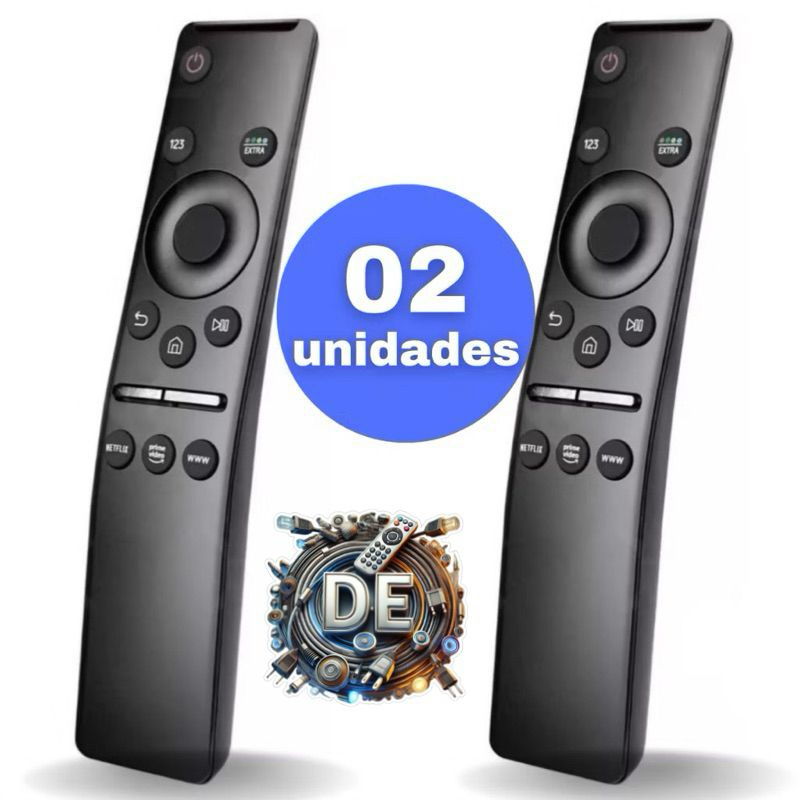 KIT 2 Controle Remoto Genérico Samsung Universal Para Smart TV 4K LCD LED