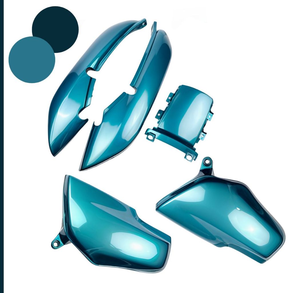 Kit Carenagem Tampa Lateral (par) + Rabeta Titan 125 97 até 99 Verde Salvador Riviera C/Brilho Envernizado Rabeta + Tamp