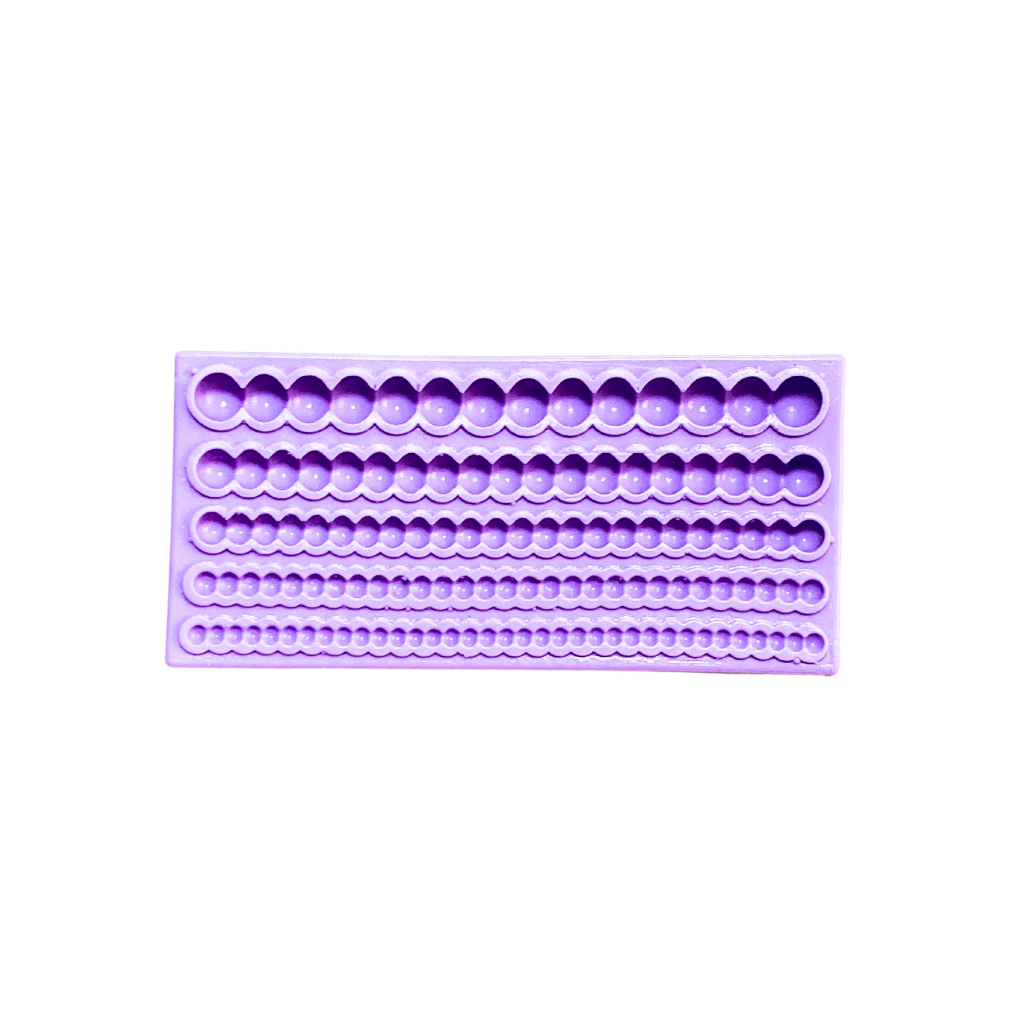 F1885 MOLDE DE SILICONE CORDÃO PÉROLAS ACABAMENTO BOLINHAS CONFEITARIA BISCUIT em Oferta na Shopee