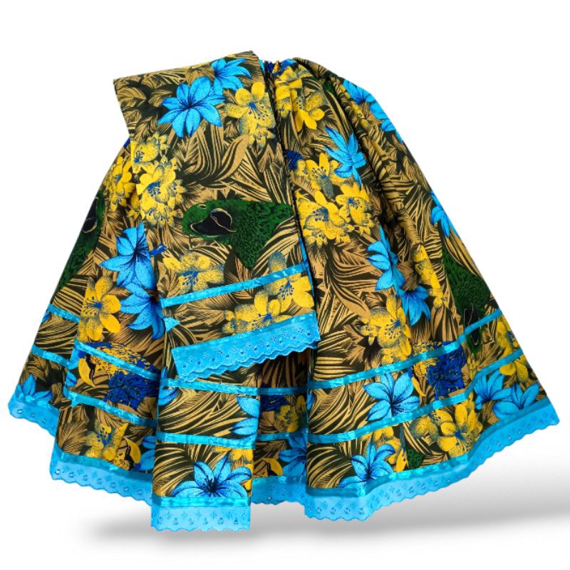 saia e ojá (pano de cabeça) estampado (umbanda/ candomblé) em Oferta na Shopee