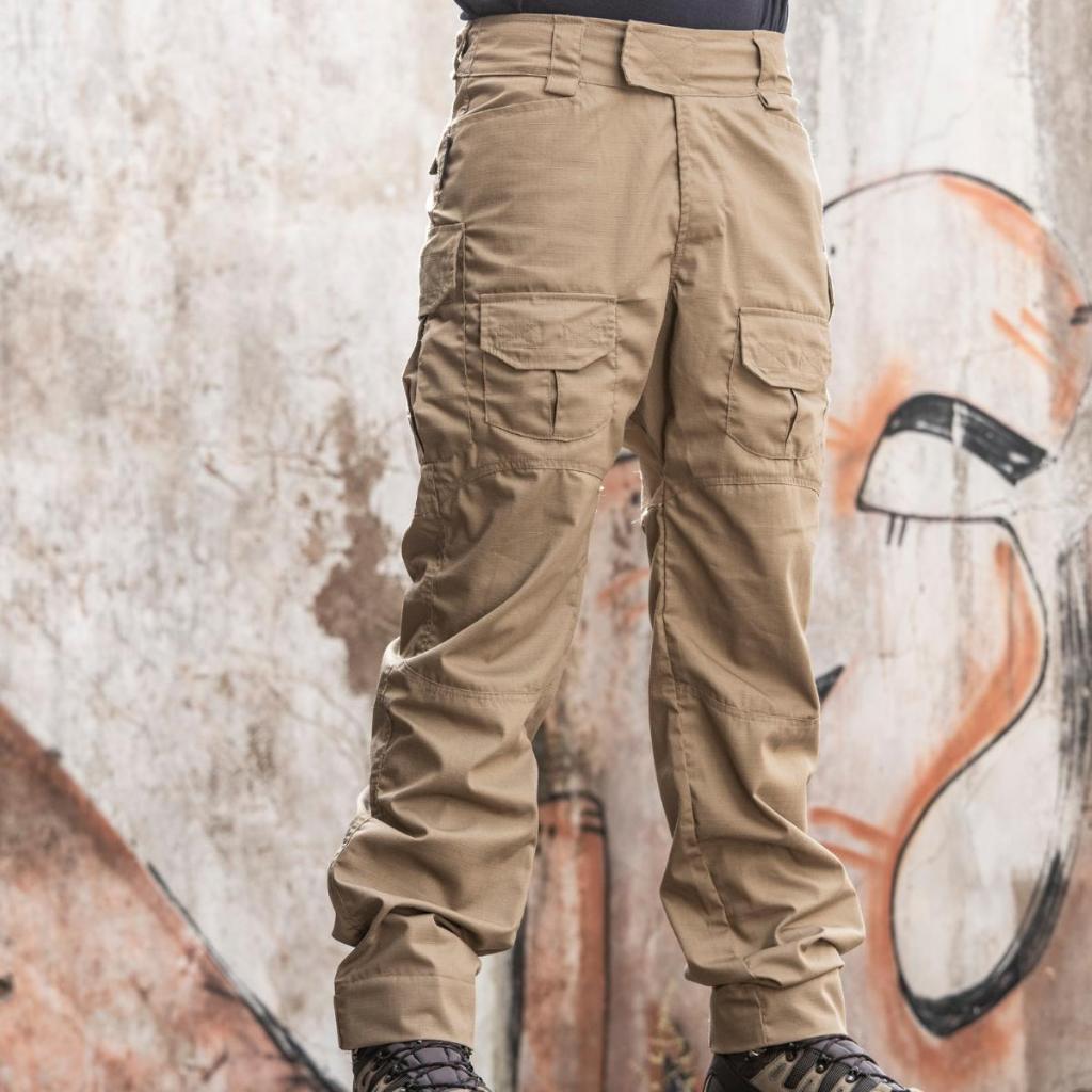 Calça Tática Masculina Rip Stop Profissional Bombeiro Civil Militar Cargo Bege Cáqui Farda Uniforme