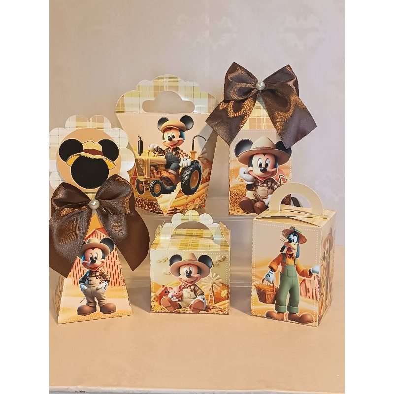 Kit personalizado "MICKEY FAZENDINHA" PEGUE E MONTE, lembrancinhas, kit festa infantil, aniversário, decoração festa