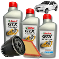 KIT TROCA DE ÓLEO CASTROL GTX 15W40 + FILTROS PALIO SIENA STRADA 1.0 1.3 1.4 FIRE
