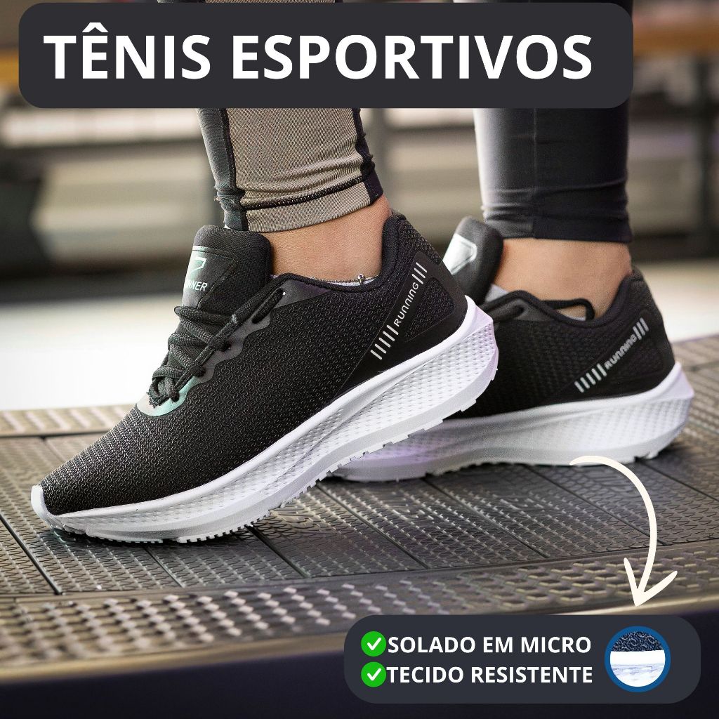 Tênis Esportivo Unissex Masculino Feminino Academia Corrida Acessível Lançamento - Envio R...