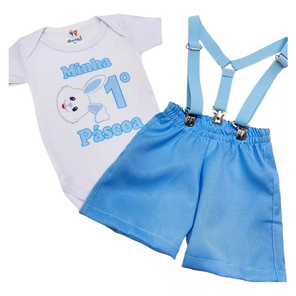 Fantasia De Páscoa Bebê Menino Roupa Conjunto Infantil Coelhinho Mesversário Ensaio Fotos