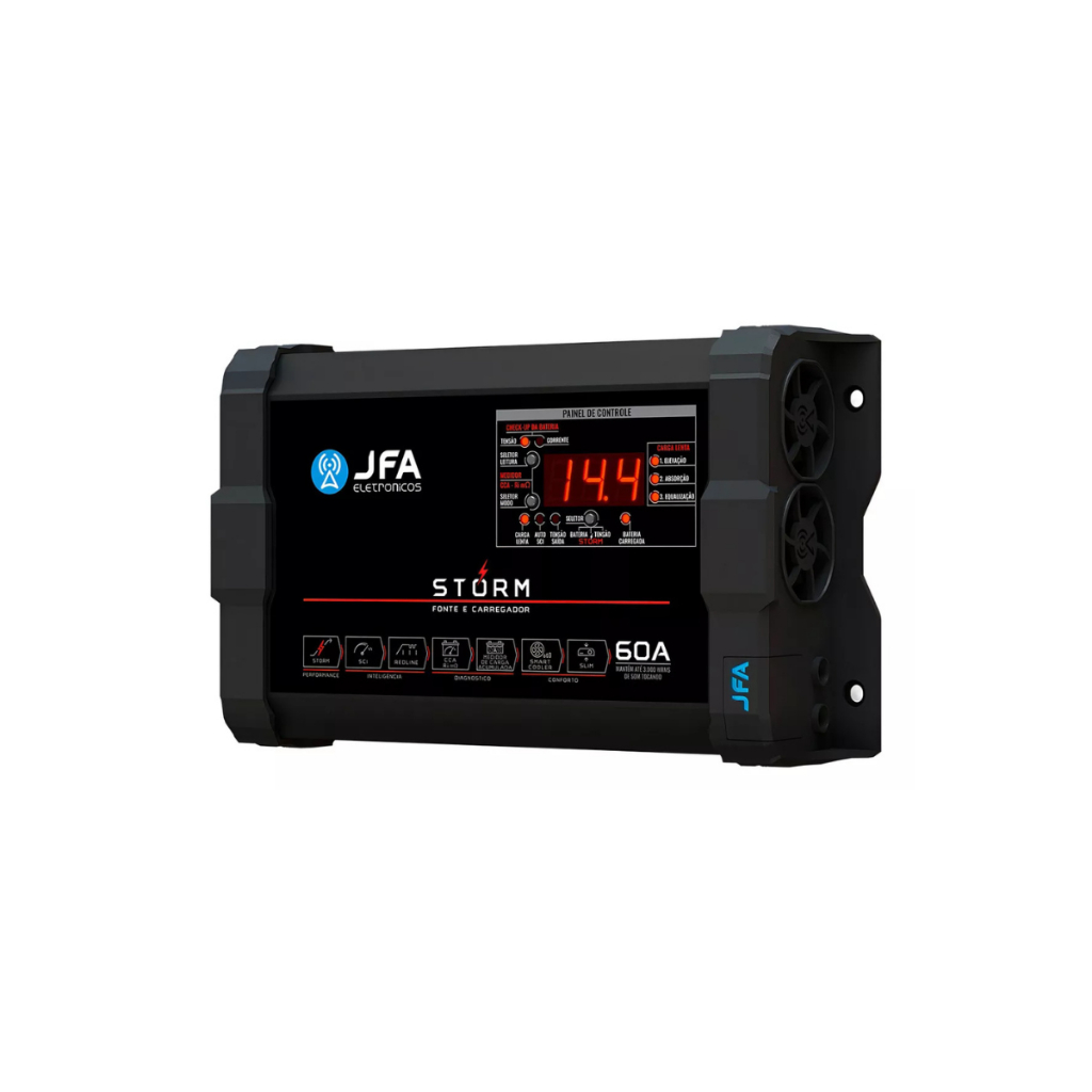 Fonte e Carregador de Bateria JFA Storm Plus 60A 900W Bivolt