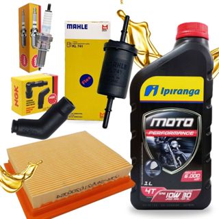 Kit Revisão Cg 150 Fan / Cg 150 Titan Troca Óleo 10w30 Filtros e Vela Ngk em Oferta na Shopee