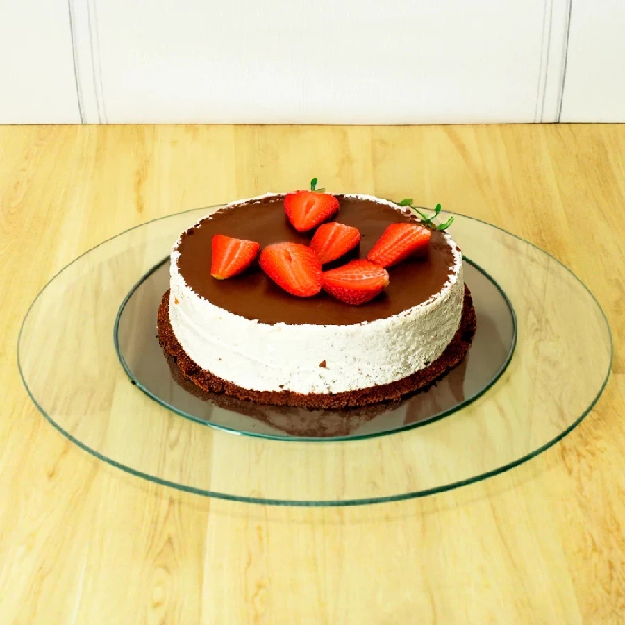 Porta Bolo Boleira Bailarina Plataforma Base 360 Giratório Prato De Vidro 32Cm Doces Festas em Oferta na Shopee