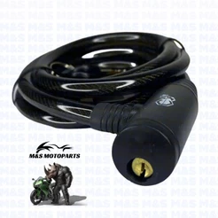 Trava Articulada Aço Cadeado Capacete Moto 8MM X1.000MM - Preto