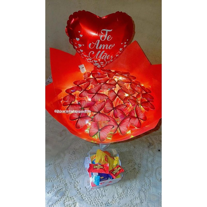 Presente dia das Mães Buquê Borboletas led