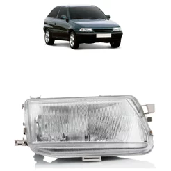 Farol Dianteiro Astra 1993 1994 1995 1996 Máscara Cromada Foco Simples Lente Estriada Vidro